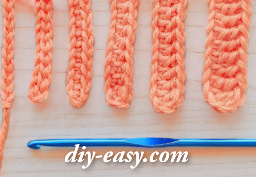 A variety of basic crochet stitches for beginners.