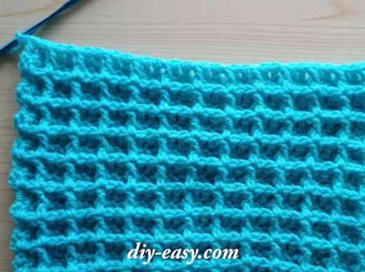 Crochet waffle stitch example.