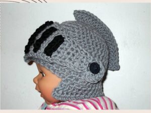 Knight Helmet Crochet Pattern | 7 Sizes Newborn to Adult | Easy Costume Hat
