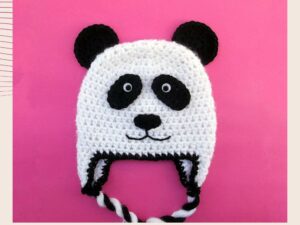 Panda Bear Hat Crochet Pattern | 7 Sizes Newborn to Adult | Easy Earflap Hat