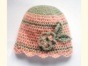 Flower Hat Crochet Pattern | 7 Sizes Newborn to Adult | Pink & Gray