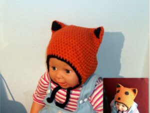 Fox Hat Crochet Pattern | 7 Sizes Newborn to Adult | Earflaps & Ties