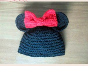 Mickey & Minnie Mouse Hat Crochet Pattern | 7 Sizes Newborn to Adult | Ears & Bow