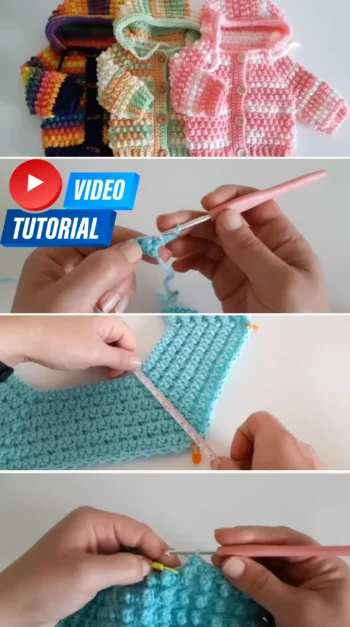 Crochet Baby Hoodie Video Tutorial Step by Step Guide11